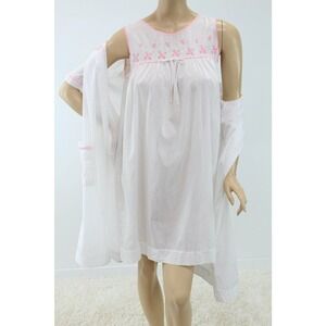Heiress Nightgown Set Womens S White Cotton polyester White Embroidery Vintage